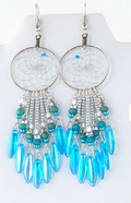 Dreamcatcher Earrings, turquoise indigenous art gift by Monague Canada