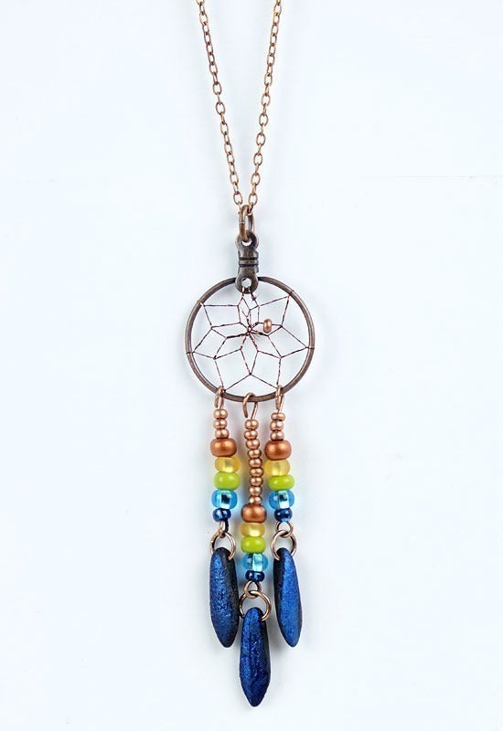 Dreamcatcher Necklace indigenous art gift by Monague Canada