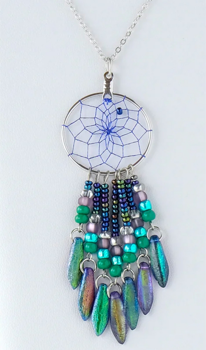 Dreamcatcher Necklace indigenous art gift by Monague Canada