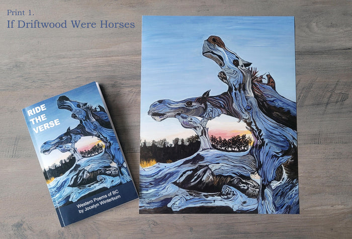 Driftwood Prints and Cowboy Poetry by artist / author Jocelyn Winterburn indigenous art gift by North of Fifty First Nations & Métis Art Boutique Canada