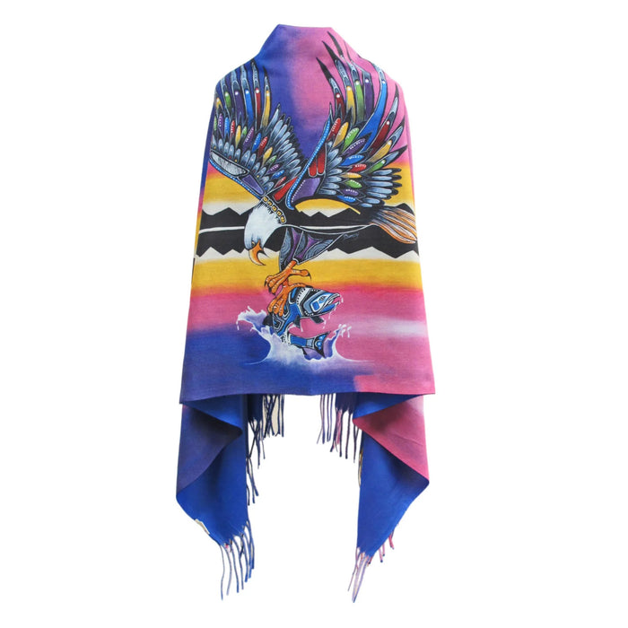 Eagle indigenous art shawl by Jessica Somers Canada