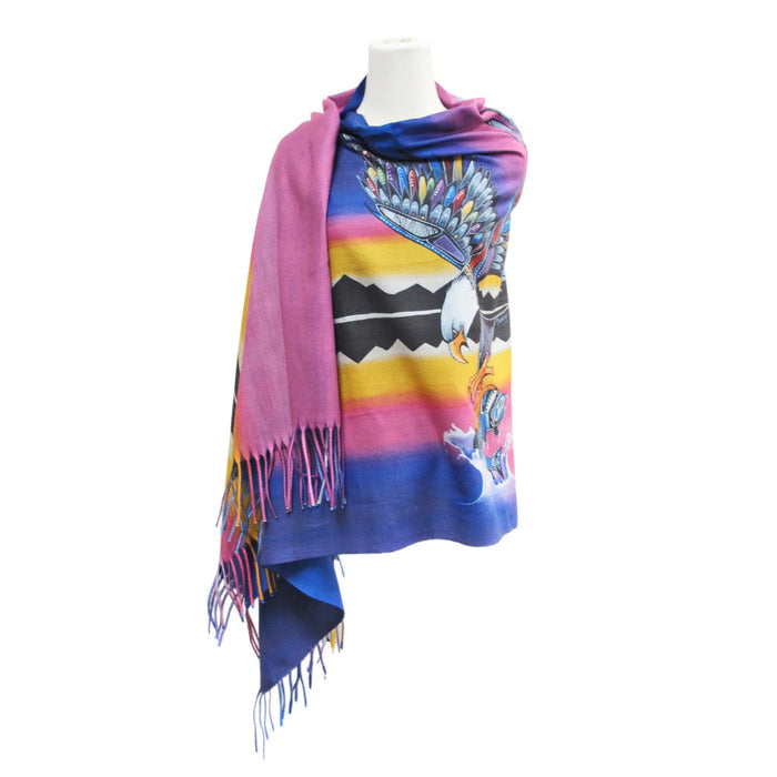 Eagle indigenous art shawl by Jessica Somers Canada