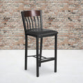 Bk/Nat Vert Stool-Black Seat