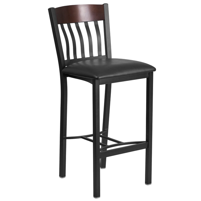 Bk/Nat Vert Stool-Black Seat