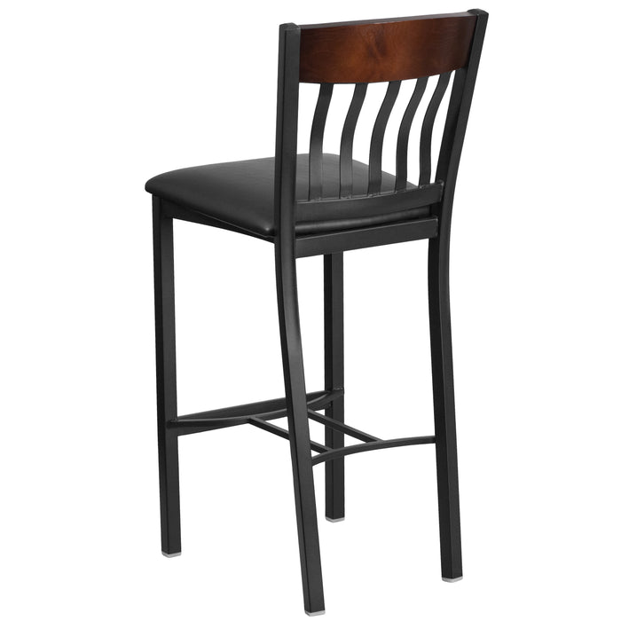 Bk/Nat Vert Stool-Black Seat