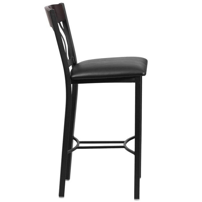 Bk/Nat Vert Stool-Black Seat