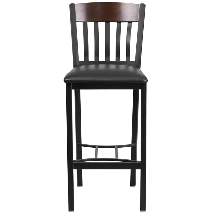 Bk/Nat Vert Stool-Black Seat