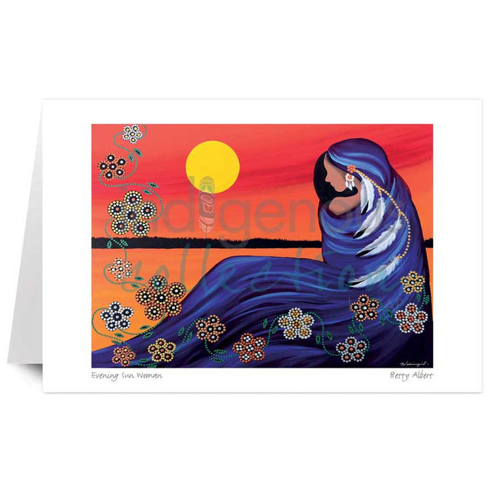 Betty Albert Evening Sun Woman Wall Art | Native Art Canada