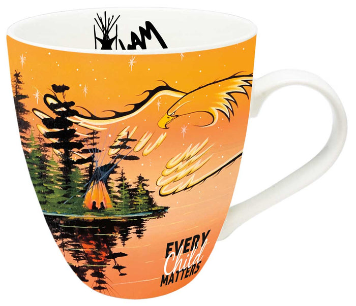 Every Child Matters indigenous art mug by William Monague Canada
