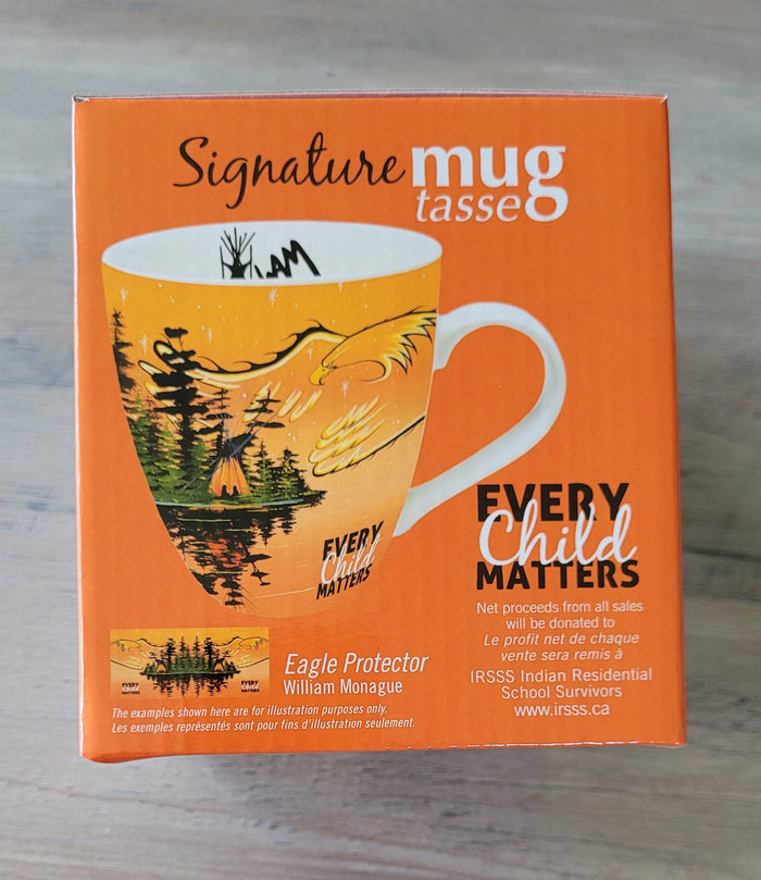 Every Child Matters indigenous art mug by William Monague Canada