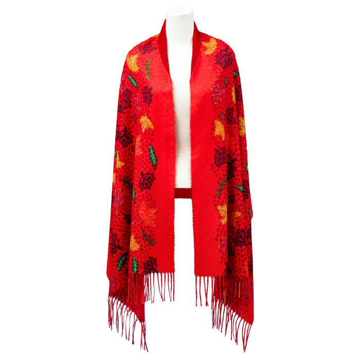 Fall Winds of Change indigenous art shawl by Leah Dorion Canada