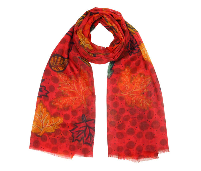 Fall Winds of Change Eco Scarf by Metis artist, Leah Dorion indigenous art shawl by Leah Dorion Canada