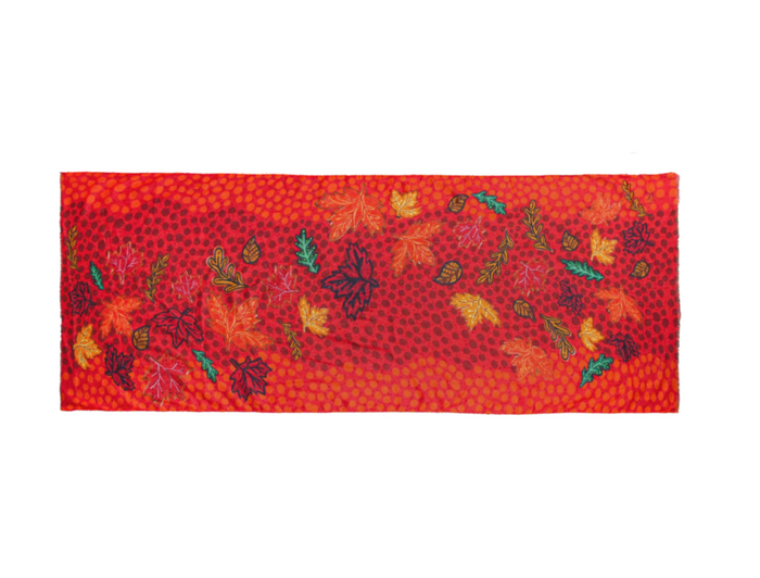 Fall Winds of Change Eco Scarf by Metis artist, Leah Dorion indigenous art shawl by Leah Dorion Canada