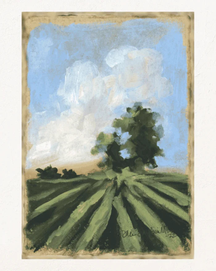 Farmland with Tree Tabletop Art