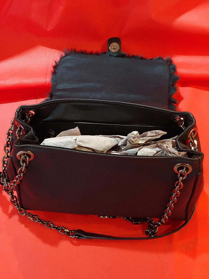 Faux Fur Jeane & Jax Messenger Bag indigenous art gift by Canadian Fashion & Home Decor Boutique Canada