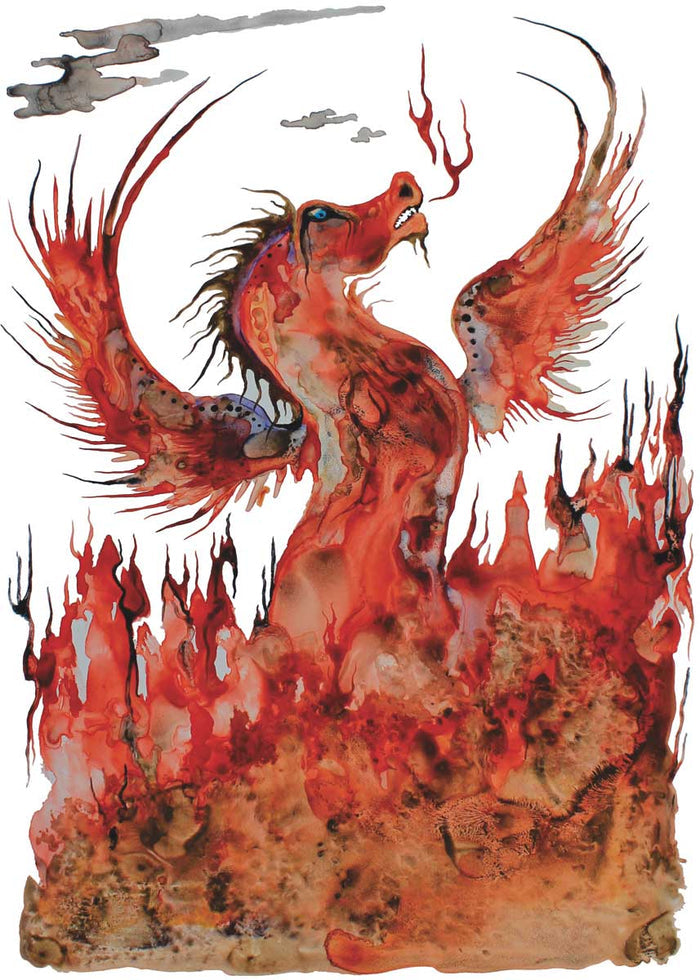 Fire Dragon Art Card by Colleen Gray indigenous art gift by Colleen Gray Canada