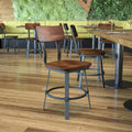 Walnut/Gray Metal Chair