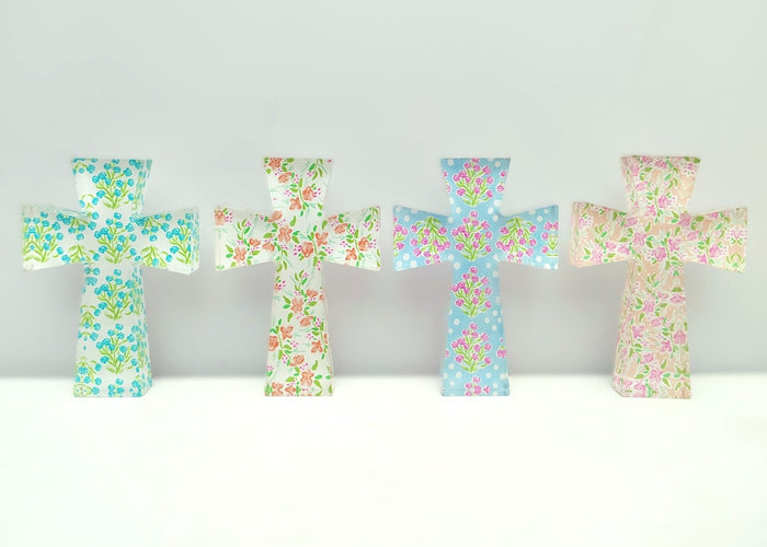 Floral Cutout Acrylic Table Cross, 4"x6"