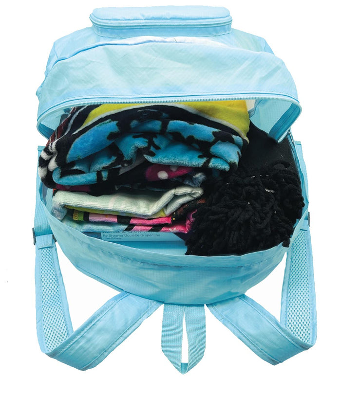 Foldable back pack featuring the artwork of Tracey Metallic indigenous art gift by Tracey Metallic Canada
