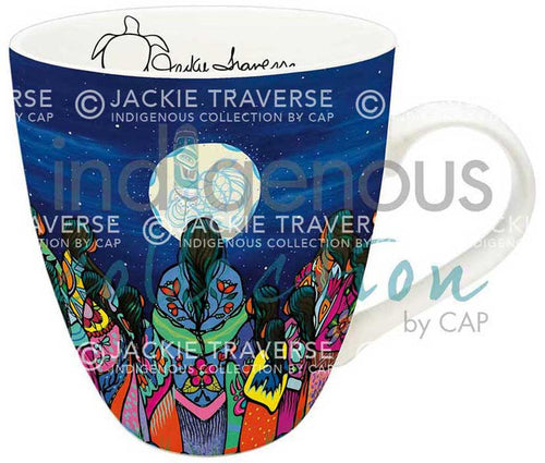 Full Moon Ceremony indigenous art mug by Jackie Traverse Canada