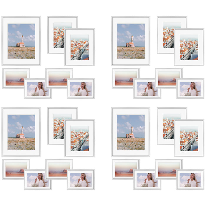 Gallery Wall Frames Set Aluminum Frames (28 Pcs Per Box) Silver