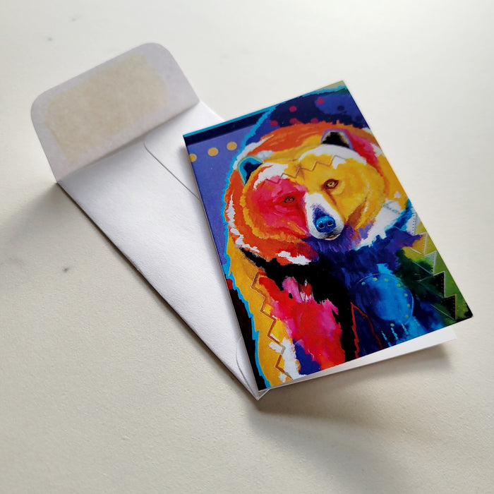 Gift Enclosure, package of 8 mini cards and envelopes - John Balloue Art (Bear) indigenous art gift by John Balloue Canada
