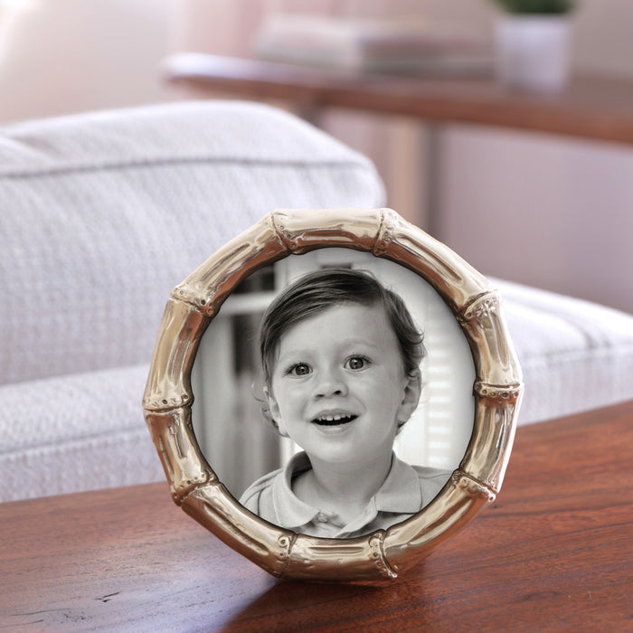 GIFTABLES Sierra Modern Bamboo Round Frame