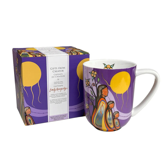 Gifts from Creator indigenous art mug by Emily Kewageshig Canada