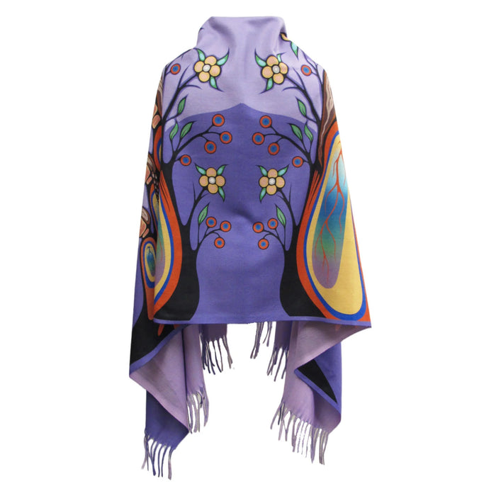 Gifts from Creator indigenous art shawl by Emily Kewageshig Canada
