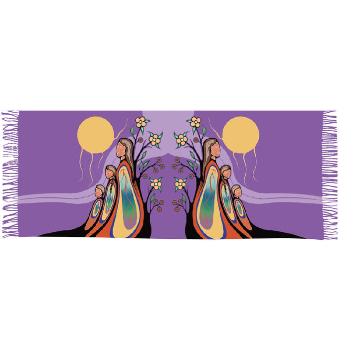 Gifts from Creator indigenous art shawl by Emily Kewageshig Canada