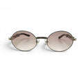 Giverny - 55-22 Wine & Black Composite Sunglasses w/ Oval Hennessy Lenses - Silver Frame (90s) C