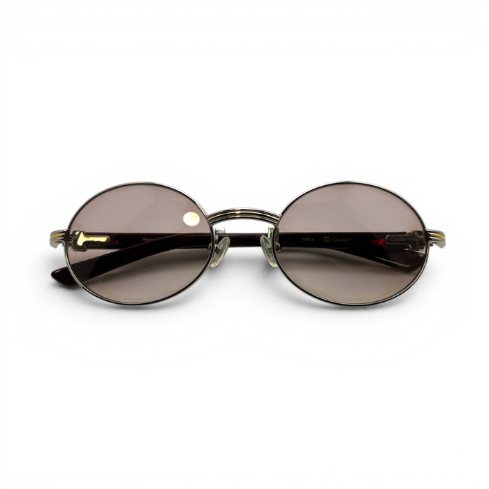 Giverny - 55-22 Wine & Black Composite Sunglasses w/ Oval Hennessy Lenses - Silver Frame (90s) C