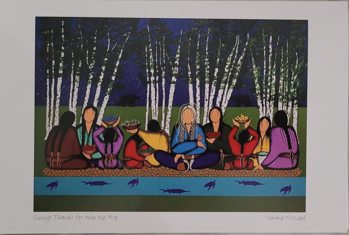 Giving Thanks for Who We Are indigenous wall art by Simone McLeod Canada