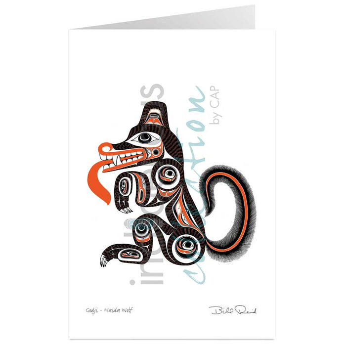 Bill Reid Godji - Haida Wolf Art Card | Native Art Canada