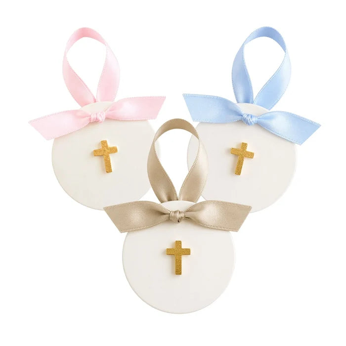 Gold Cross Round Ornament