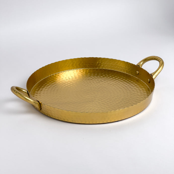 Gold Round Tray with Handles