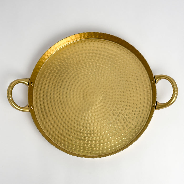 Gold Round Tray with Handles