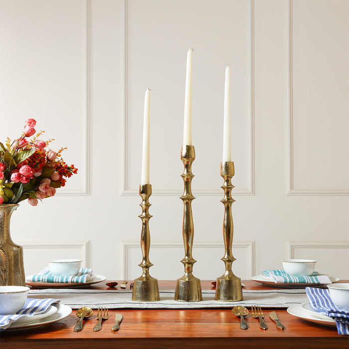 Gold Taper 14" Candle Holder