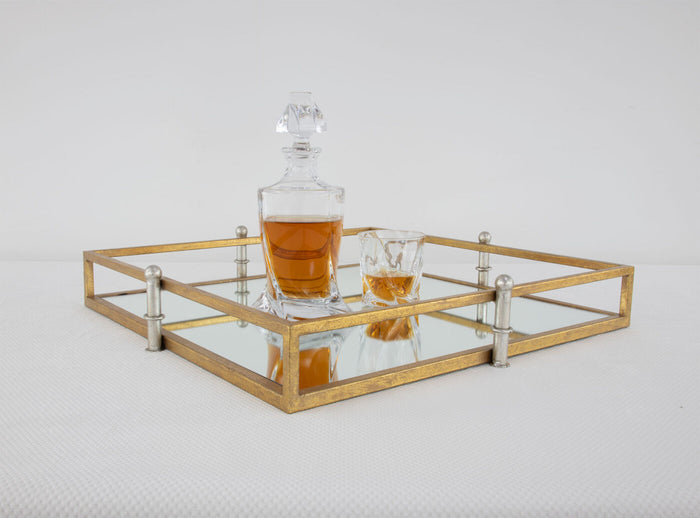 Gold/Silver Square Mirrored Tray