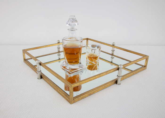 Gold/Silver Square Mirrored Tray