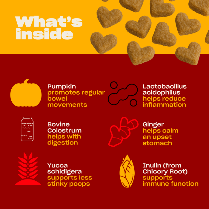 Infographic showing What's inside with key ingredients and their gut and immune benefits