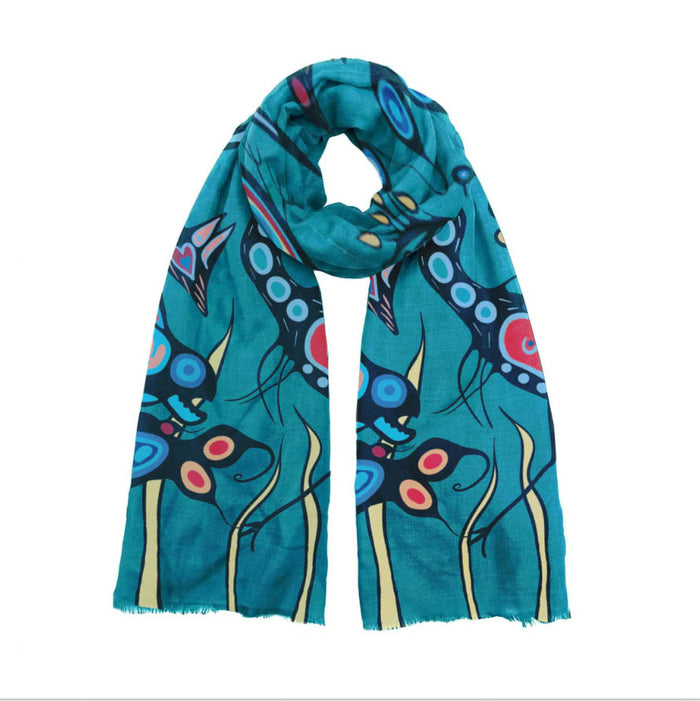 Grand River Harmony Scarf Eco Scarf by Native Artist, Cody Houle