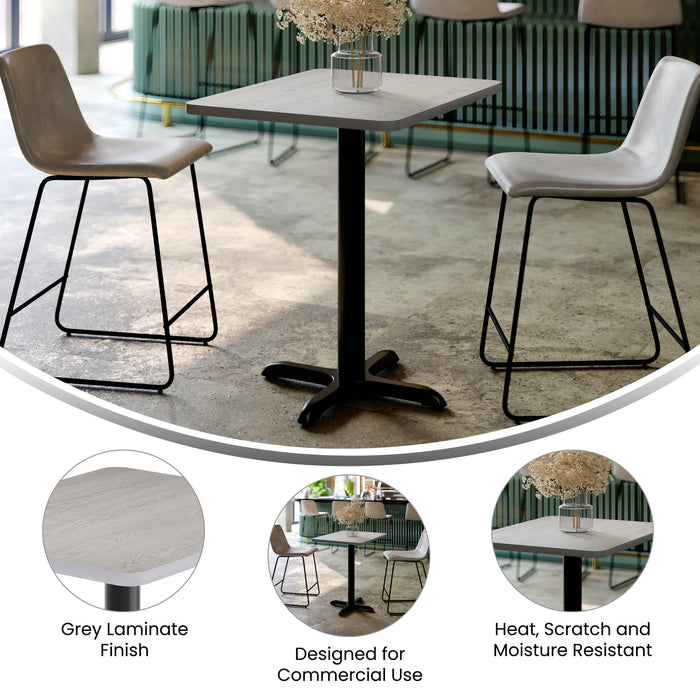 24x30 Gray Table Top & X Base