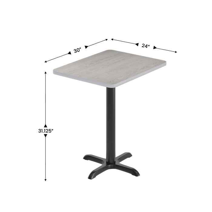 24x30 Gray Table Top & X Base