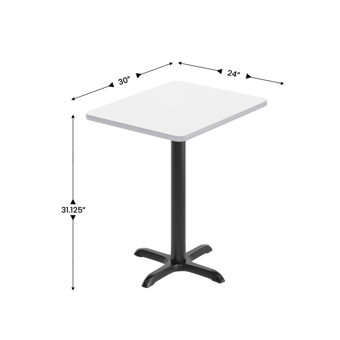 24x30 White Table Top & X Base