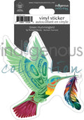 Green Hummingbird Large Vinyl sticker (4.5" x 4.5") by artist Richard Shorty indigenous art gift by Richard Shorty Canada