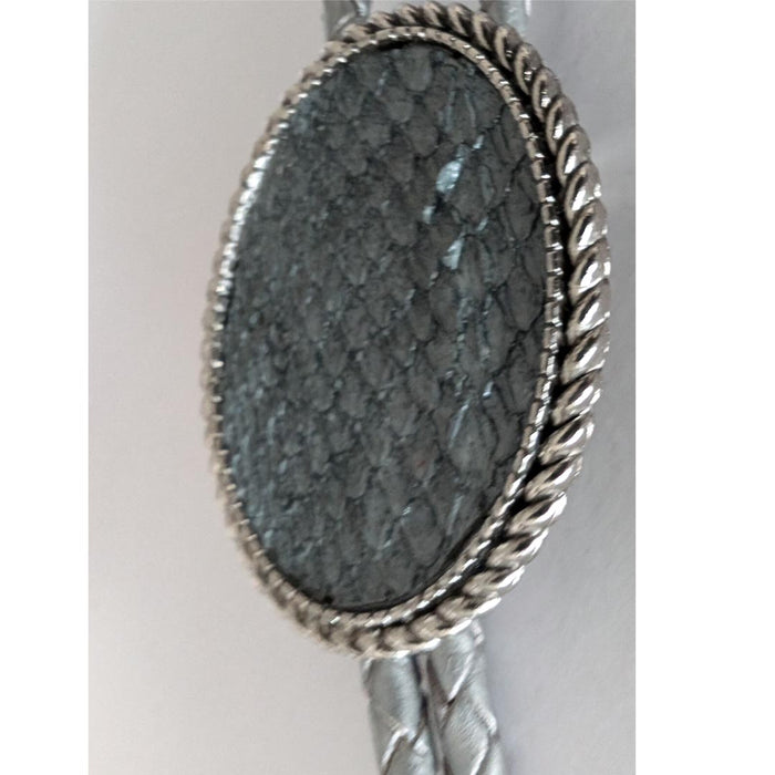 Grey Salmon Leather Bolo by Namgis artist Jonathan Whonnock indigenous art gift by Johnathan Whonnock Canada