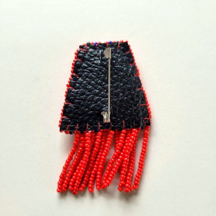Hand crafted Beaded Metis Sash Pin indigenous art gift by North of Fifty First Nations & Métis Art Boutique Canada