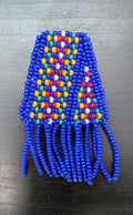 Hand crafted Blue Beaded Metis Sash Pin indigenous art gift by North of Fifty First Nations & Métis Art Boutique Canada