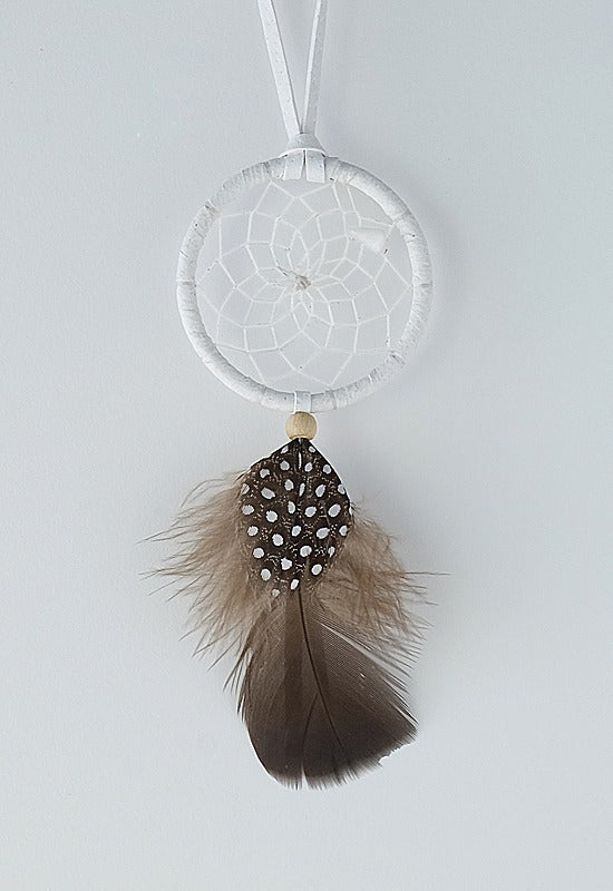 Handmade in Canada Small Dream Catcher - off white, cream coloured